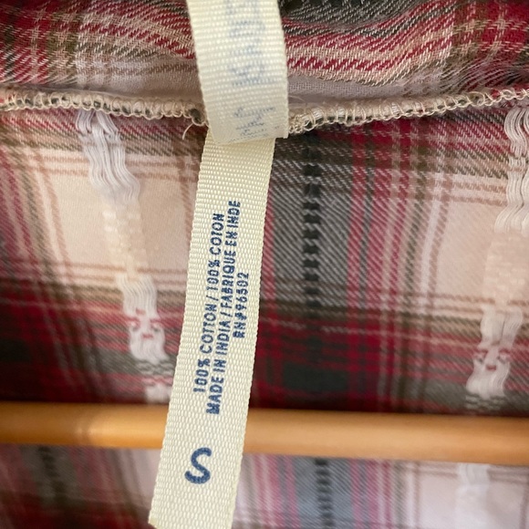 Fringed plaid long-sleeved shawl 100 % cotton - Picture 6 of 6